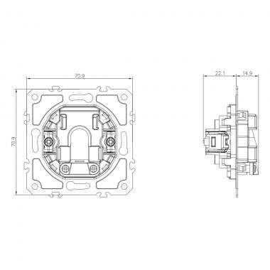 Cable outlet mechanism (without cover)