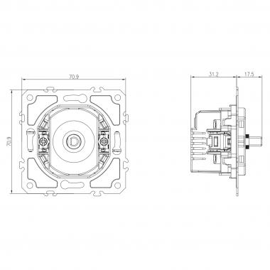Dimmer Triac 500w. (LED 200w.)  mechanism (without cover)