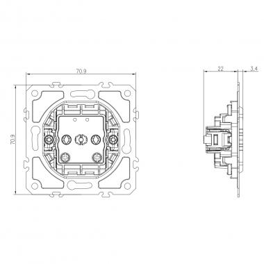 Single socket mechanism without grounding (without cover)