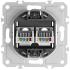 RJ45+RJ45 (double) cat.6/Class E-8/8 socket mechanism (without cover)