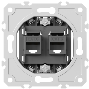 RJ45+RJ45 (double) cat.6/Class E-8/8 socket mechanism (without cover)