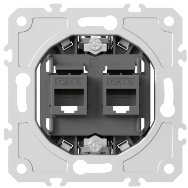 RJ45+RJ45 (double) cat.6/Class E-8/8 socket mechanism (without cover)