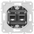 RJ45+RJ45 (double) cat.6/Class E-8/8 socket mechanism (without cover)