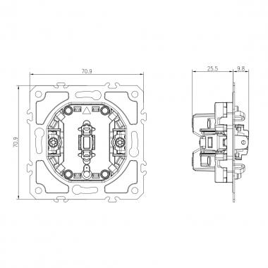 1 gang 1 way switch mechanism (without cover)