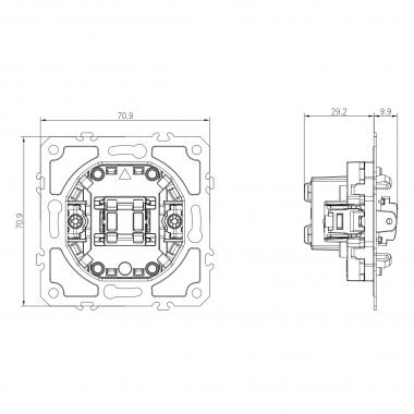 1 gang intermediate switch mechanism (without cover)