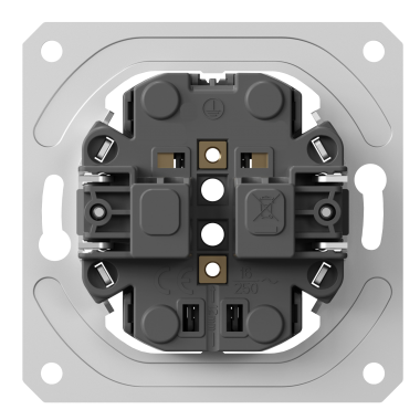 Double socket mechanism without grounding (without cover)