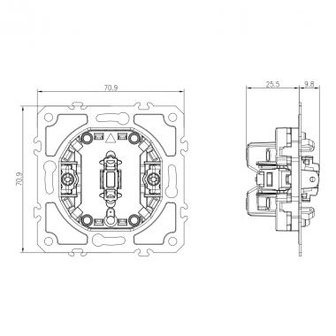 1 gang 2 way switch mechanism (without cover)