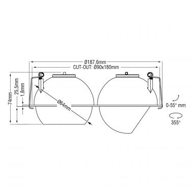 Recessed adjustable spot Space Drop S mezzo-incasatto black/copper