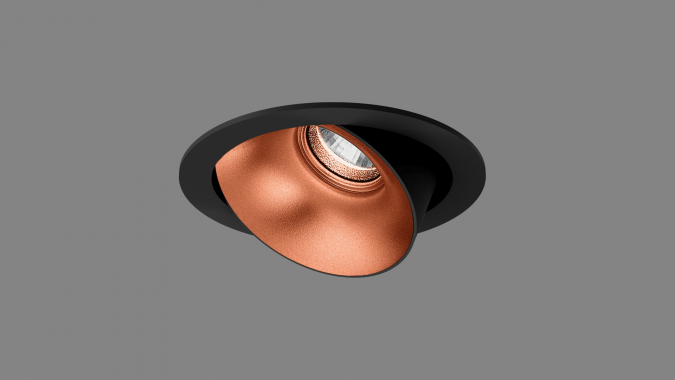 Recessed adjustable spot Nautilus Round S black/copper