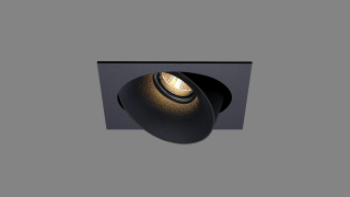 Recessed adjustable spot Nautilus Square S black/black