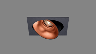 Recessed adjustable spot Nautilus Square S black/copper