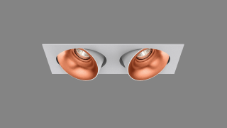 Recessed adjustable spot Nautilus Twin S white/copper