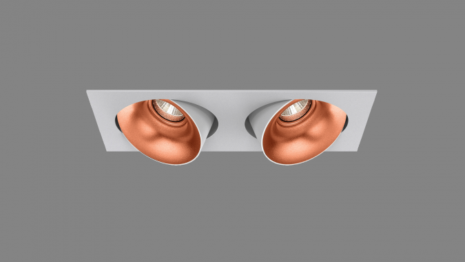 Recessed adjustable spot Nautilus Twin S white/copper