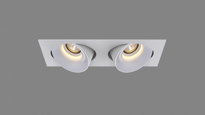 Recessed adjustable spot Nautilus Twin S white/white