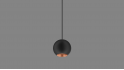 Pendant luminaire Space Drop M Pe-In black/copper