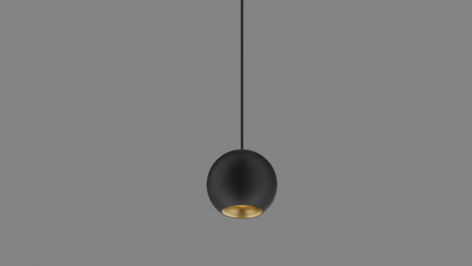 Pendant luminaire Space Drop M Pe-In black/gold