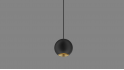 Pendant luminaire Space Drop M Pe-In black/gold