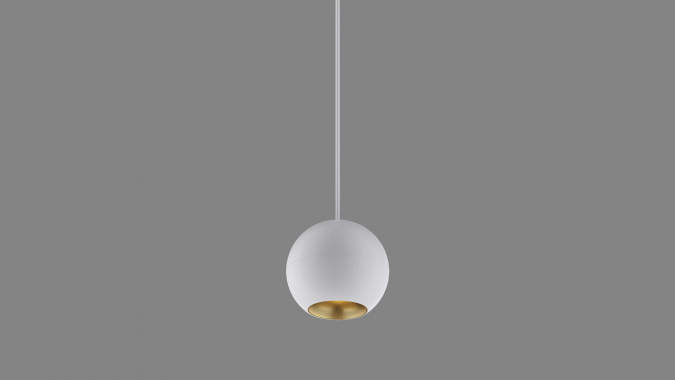 Pendant luminaire Space Drop M Pe-In white/gold