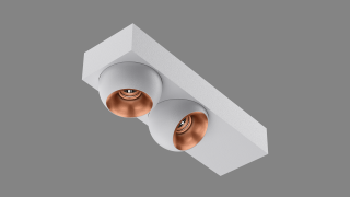 Surface fixture Space Drop S scatola duo white/copper