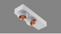 Surface fixture Space Drop S scatola duo white/copper