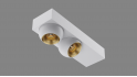 Surface fixture Space Drop S scatola duo white/gold