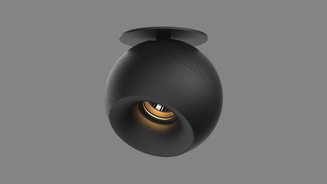 Recessed adjustable spot Space Drop S tutto-incasatto black/black