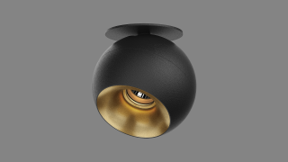 Recessed adjustable spot Space Drop S tutto-incasatto black/gold