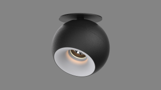 Recessed adjustable spot Space Drop S tutto-incasatto black/white