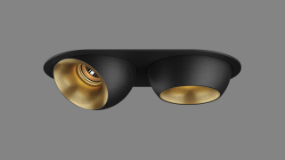 Recessed adjustable spot Space Drop S mezzo-incasatto black/gold