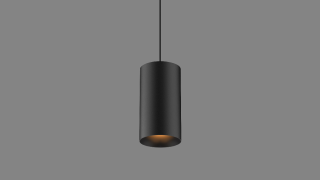 Pendant luminaire Tube S black/black