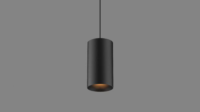 Pendant luminaire Tube S black/black