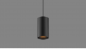 Pendant luminaire Tube S black/black