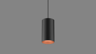 Pendant luminaire Tube S black/copper