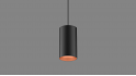 Pendant luminaire Tube S black/copper