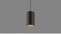 Pendant luminaire Tube S black/gold