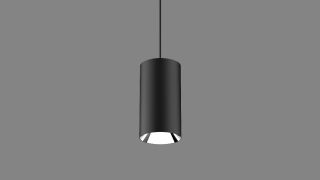 Pendant luminaire Tube S black/silver