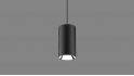 Pendant luminaire Tube S black/silver